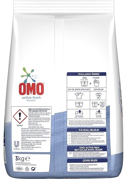 Active Fresh Beyazlar 20 Yıkama Toz Çamaşır Deterjanı 3 kg modelleri