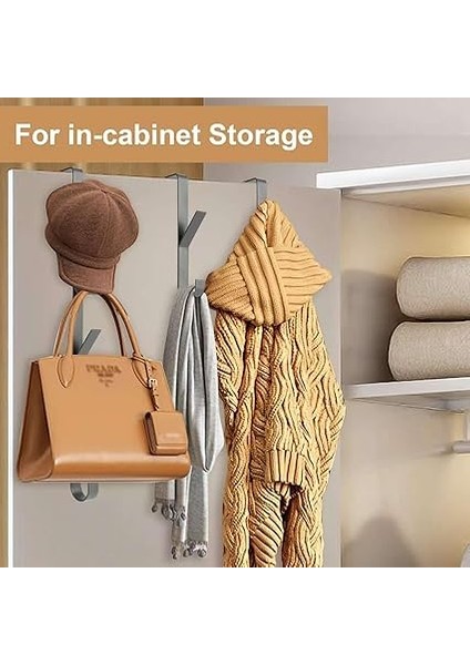 Üstü Kancalar, 4 Adet x 5 Kanca Kapı Üstü Kanca Askı Havlu Askısı Dikey Paslanmaz Çelik Elbise Havlu Askısı Elbiseler, Fırçalanmış, Yerden Tasarruf Sağlayan (Beyaz) fırsatları