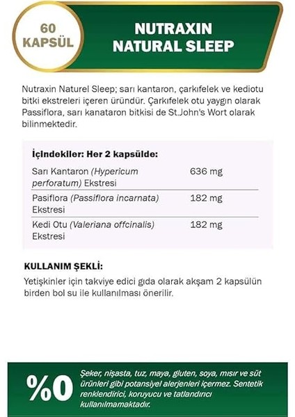 Herbal Naturel Sleep 60 Kapsül Takviye Edici Gıda modelleri