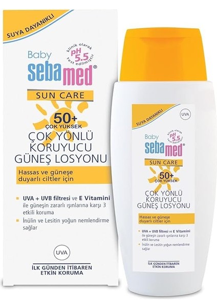 Baby Spf 50+ Uva - Uvb Filtresi ve E Vitamini Etkili Çok Yönlü Koruyucu Çocuk Güneş Losyonu 150 ml fırsatları