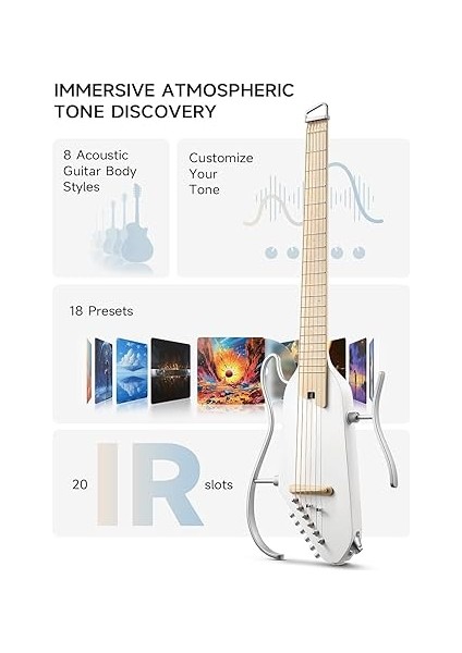 Hush I Pro Seyahat Gitar Akustik Elektro Gitar -Sedefli Beyaz fiyatları