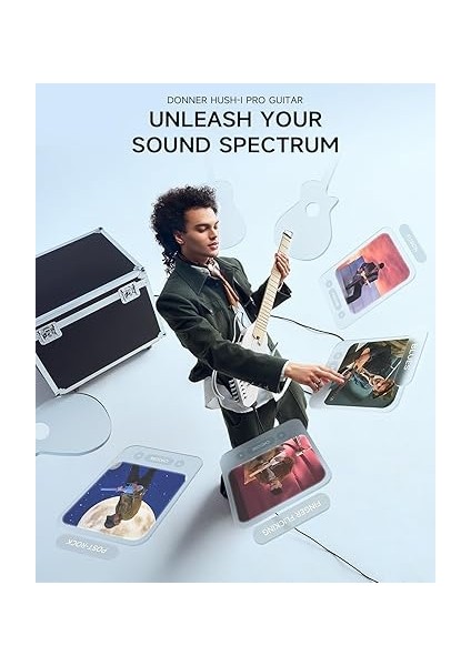 Hush I Pro Seyahat Gitar Akustik Elektro Gitar -Sedefli Beyaz modelleri