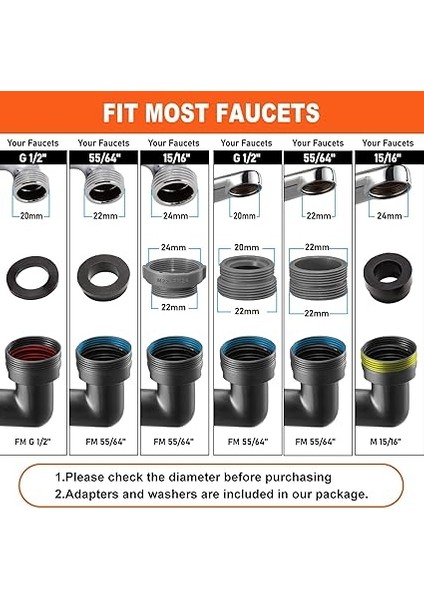 Siyah Musluk Başlığı, 1440 Döner Musluk Uzatması, Banyo Mutfak Çok Fonksiyonlu Musluk, Döndürülebilir Perlatörler, Evrensel Püskürtme Filtresi Musluğu, Çift Fonksiyonlu Püskürtme Regülatörü indirimleri