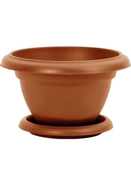 VM03 3 No Villa Menekşe Saksı Set 2 Litre 22 Cm, Kiremit