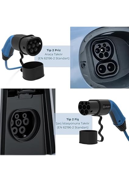 22 Kw Tip 2 Ac Elektrikli Araç Şarj Kablosu 5 Metre indirimleri