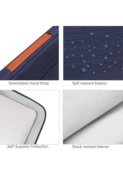 360° Laptop Kılıfı Çantası Bilgisayar Için 15 Inç New MacBook Air M4 A3241 2025/M3 A3114/M2 A2941 2024-2023, 15 Inç MacBook Pro A1990 A1707, Dell Xps 15 Plus 2022-2020 Aksesuar Cebi Ile, Mavi fırsatları