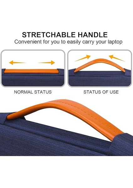 360° Laptop Kılıfı Çantası Bilgisayar Için 15 Inç New MacBook Air M4 A3241 2025/M3 A3114/M2 A2941 2024-2023, 15 Inç MacBook Pro A1990 A1707, Dell Xps 15 Plus 2022-2020 Aksesuar Cebi Ile, Mavi indirimleri