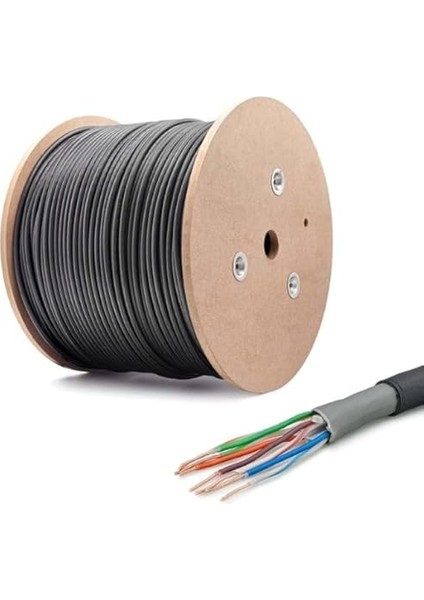 Metre Dış Cephe Cat6 Kablo 50 Metre Siyah Ethernet Kablosu Dış Ortam