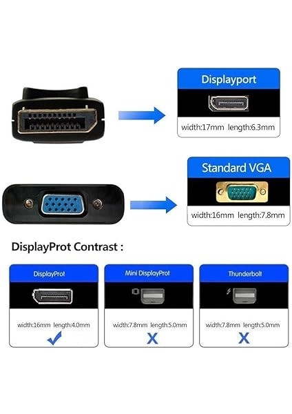 To VGA Çevirici Adaptör Display Erkek VGA Dişi modelleri