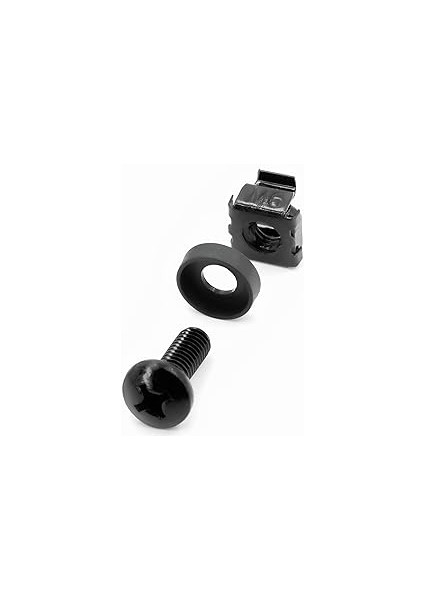 20 x Kafes Somun Montaj Vidaları Kafes Somun Seti M6 Montaj Seti Siyah 10" ve 19" Dolaplar Için Ağ Vidaları Raf Kafes Somunları indirimleri