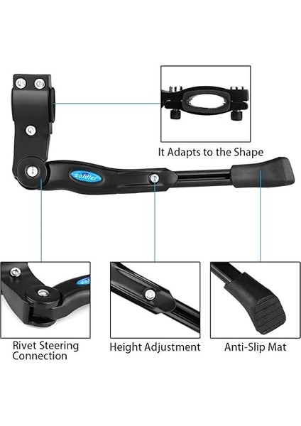 Bisiklet Standı, Ayarlanabilir Evrensel Arka Yapı Ayağı, Alüminyum Alaşım, Bisiklet Ayağı, Kaymaz Yan Ayaklık, 22-28 Inç Dağ Bisikleti, Yarış Bisikleti, Bmx/mtb Için fırsatları