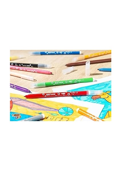 Kids Kid Couleur Ultra Yıkanabilir Keçeli Boya Kalemi 12 Renk, Kolayca Çoğu Kumaştan Çıkar, Su Bazlı Keçeli Kalem indirimleri