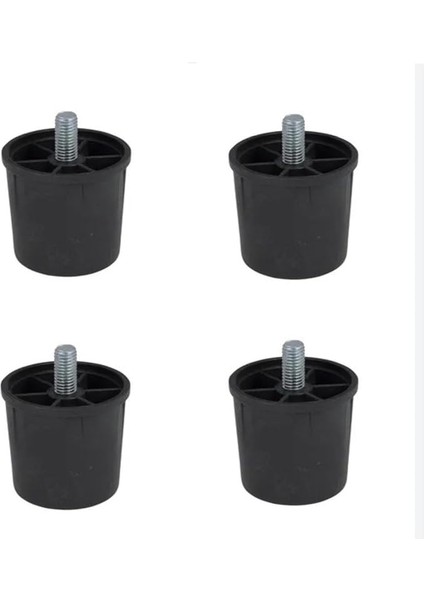 Kanepe Baza Koltuk Çekyat Yükseltme Ayağı Ince Diş M8 Siyah Sert Plastik 6 cm 4 Adet