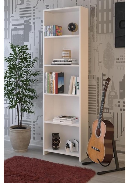 - 5 Raflı Kitaplık/beyaz modelleri