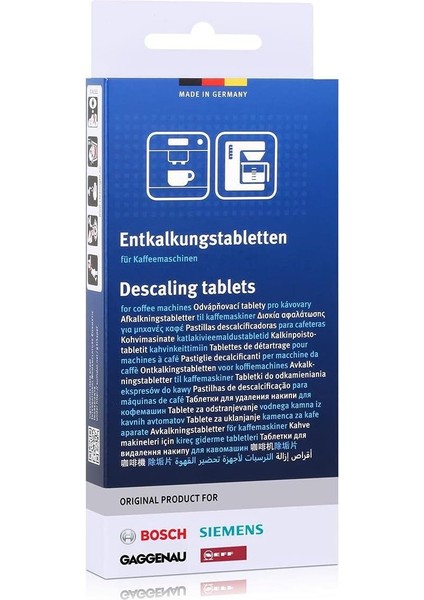 Siemens 311819 00311819 Orijinal 3 x Kireç Çözücü Tab Entkalkungstabletten Entkalkertabletten Temizlik 2 In1 Calc + Protect, Kısmen Eq. 5 Eq. 6 Eq. 7 Eq. 8 Kahve Otomatı Kahve Makinesi Kahve Makinesi