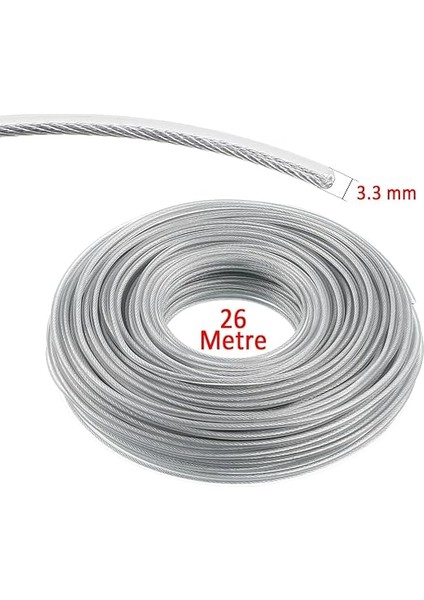 Telli Motorlu Tırpan Yuvarlak Misina 3.3 mm 26 Metre Çim Ot Biçme Teli Güçlü Profesyonel fiyatları