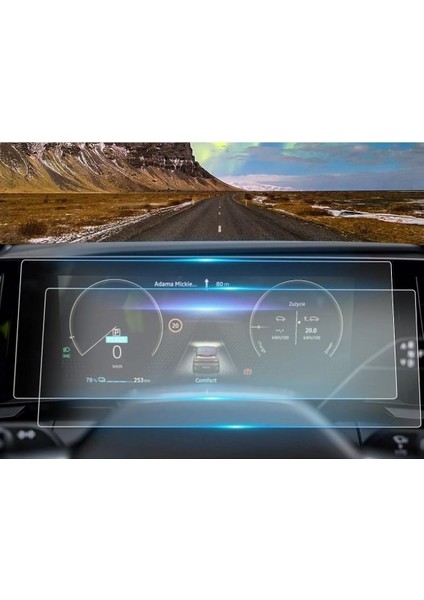 Renault Megane ile Uyumlu E-Tech 2022 2023 2024 2025 Gösterge Panel Mat Görünüm 9h Nano Ekran Koruyucu Mat