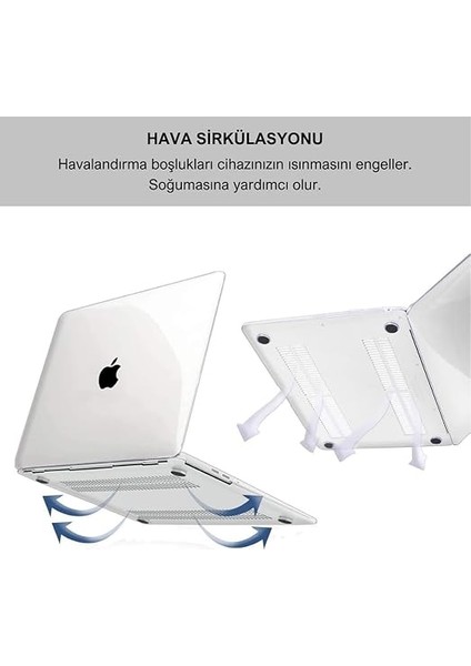 MacBook Air 15" 2023-2024 M2-M3-M4 Çip ile Uyumlu Şeffaf Dayanıklı Koruyucu Kılıf, Ultra Ince Kabuk Koruma Sert Kapak Air 15.3" A2941 A3114 A3241 indirimleri