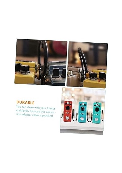 3 Adet Etki Çizgisi Gitar Yama Kabloları Renkli Gitar Kablosu Profesyonel Çoklu Paket Enstrüman Yama Kablosu Düz Yama Kablosu Gitar Efekt Kabloları Pvc Golden modelleri