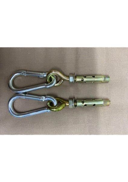 Salıncak Asma Aparatı 2'li Çelik Dübel &amp; Karabina Kanca Takımı fiyatları