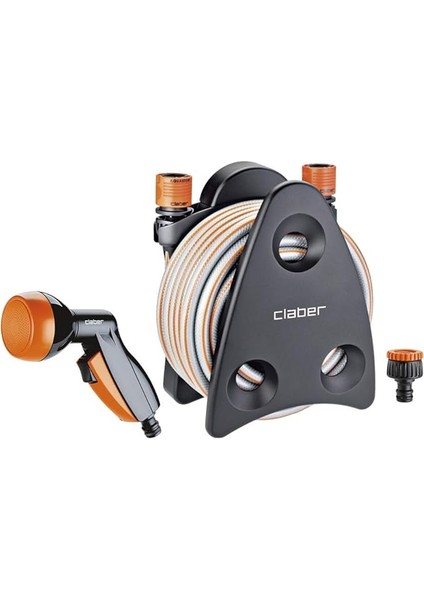 9032 Mini Set Garden Hortum Seti 10METRE Hortum+Duşlu Başlık+ Adaptör+Hortum Askısı