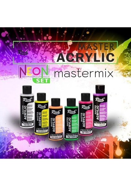 Mastermix Akrilik Boya Neon Renkler 60CC 6lı Set fırsatları