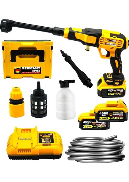 Germany Style Kömürsüz Motor Çift Akülü Bakır Sargılı Yüksek Basınçlı Bahçe ve Oto Yıkama