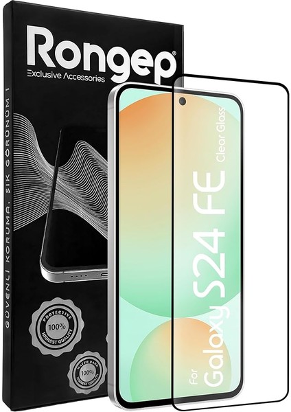 Samsung Galaxy S24 Fe Için Ekran Koruyucu Anti-Static Temperli Cam 9h Sertliğinde Ekranı Kaplayan Görüntü Kalitesini ve Dokunmatiği Etkilemeyen Darbelere ve Çizilmeye Karşı Premium Koruma