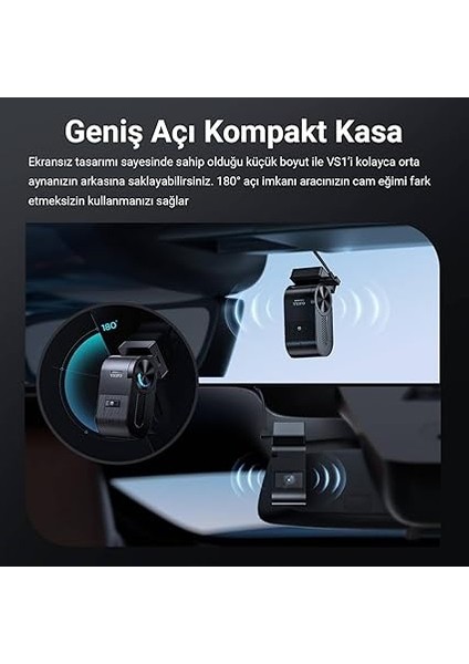 Vs1 2k Qhd Hdr Sony Starvis 2 Sensörlü Wi-Fi Gps'li Mini Araç Kamerası fiyatları