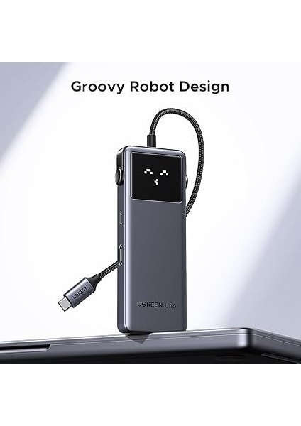 Uno USB C Hub 10GBPS, 4K@60Hz Hdmı, LED Ekran, 2*usb A ve 2*usb C, Pd 100W, iPhone 15, iPad Pro/air, MacBook Pro/air, Steam Deck Vb. ile Uyumludur. modelleri