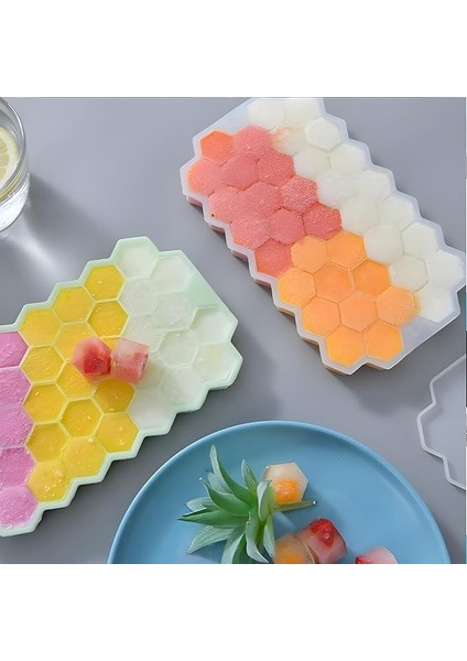 Desenli Silikon Buz Kalıbı, Renkli, Yapışmaz Özellikli, Kokteyl ve Içecekler Için