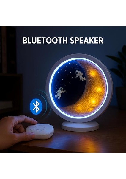 Temalı LED Gece Lambası &amp; Bluetooth Hoparlör – Ay Yüzeyi Tasarımı, Fm Radyo, USB Bağlantı, Renkli Işık, Çocuk ve Yetişkinler Için Hediye Seçeneği fiyatları