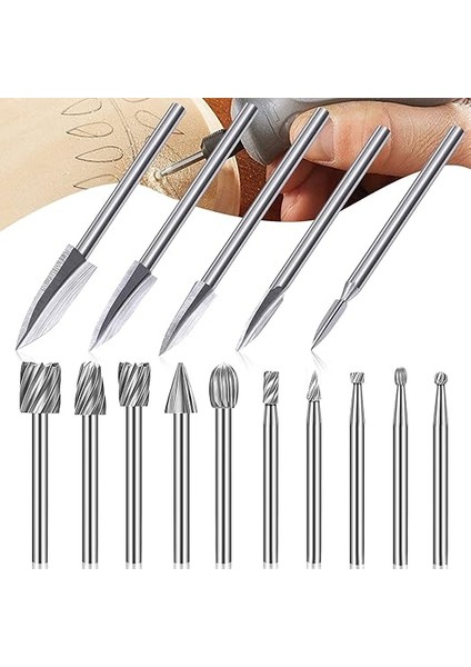 Adet Sert Metal Freze Ucu Seti, Hss Freze Ucu, 3 mm Şaftlı, Ahşap Gravür, Oyma, Delme, Heykel Için, Dremel Çok Amaçlı Aletler Için Uygun