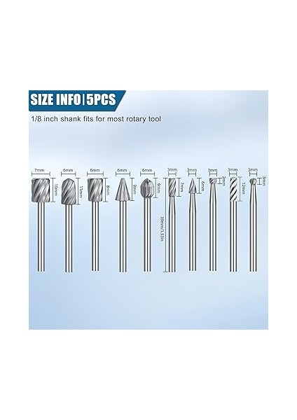 Adet Sert Metal Freze Ucu Seti, Hss Freze Ucu, 3 mm Şaftlı, Ahşap Gravür, Oyma, Delme, Heykel Için, Dremel Çok Amaçlı Aletler Için Uygun modelleri