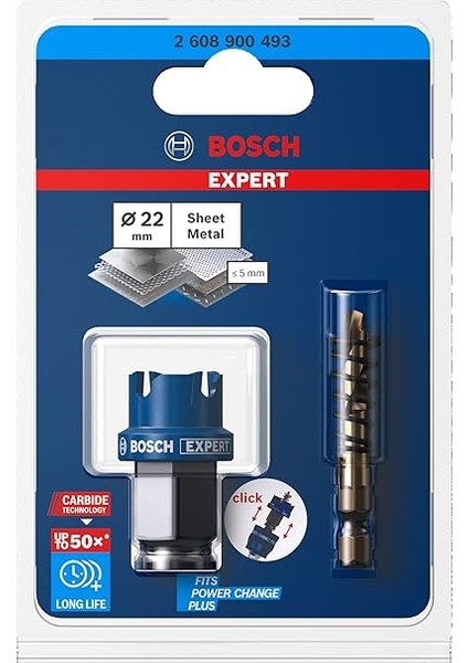 Professional 1x Expert Sheet Metal Delik Açma Testeresi (Paslanmaz Çelik Saclar, Ø 22 Mm, Aksesuar Darbeli Matkap/vidalama) fiyatları