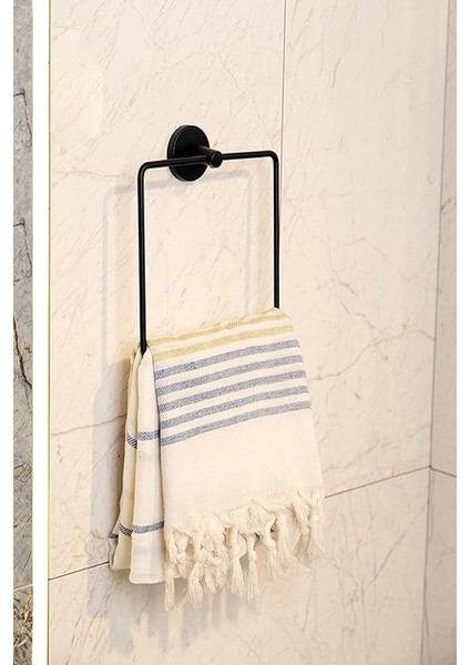 Haus Yapışkanlı Kare Havluluk Havlu Askısı Havlu Asacağı Siyah