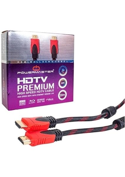 HDMI Kablo 20 Metre Örgülü Kutulu (1.4V-3D) fiyatları