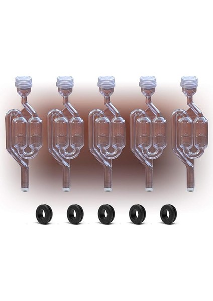 5 x Airlock S-Bubble Type With Free Grommets