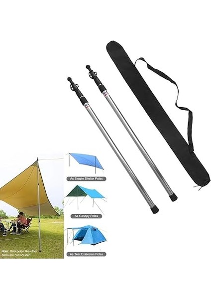 Kamp Direği 2 Adet Alüminyum Alaşımlı Çadır Tente Kamp Gölgelik Ayarlanabilir 230 cm fiyatları