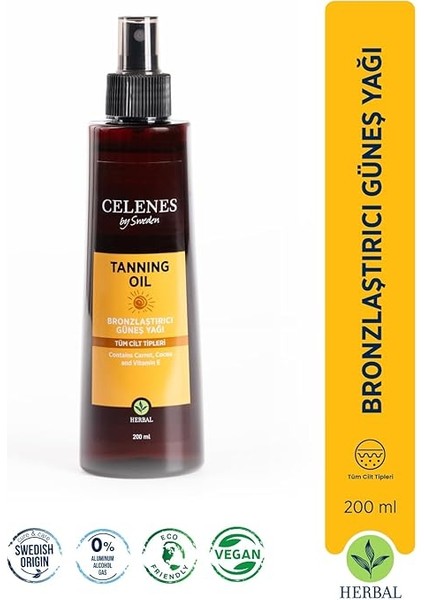 Herbal Bronzlaştırıcı Güneş Yağı, 200ML fiyatları