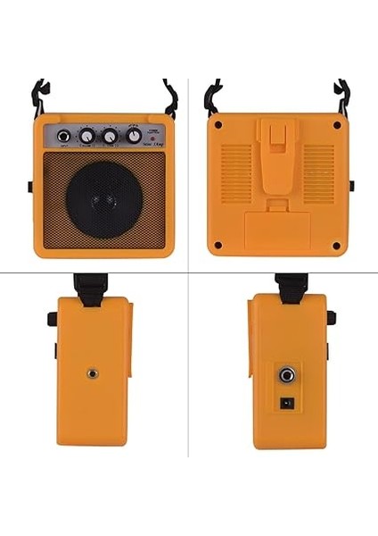 5W Mini Gitar Amfisi Amp Hoparlörü, 3,5 mm ve 6,35 mm Girişli 1/4 Inç Çıkış, Ses Tonu Ayarını Overdrive'ı Destekler fırsatları