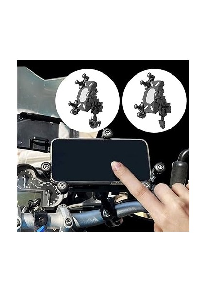 GA11 Motosiklet Bisiklet Telefon Tutucu Ister Ayna Ister Gidon Tuttur Ikisi Bir Arada Şok Emici Damperli (Shockproof, Gidon ve Ayna Montajı) modelleri