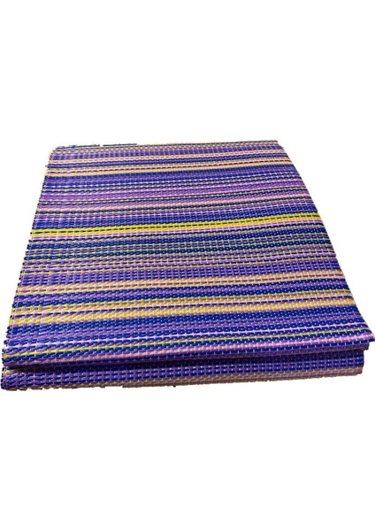 Store Katlanabilir Plastik Hasır Kilim Dış Mekan Piknik Kamp Sergisi Çift Dikiş (Pembe, 175 x 220 Cm)