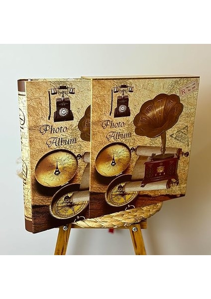 RS21 Fotoğraf Albümü 10X15CM 600 Lük Gramafon Desenli Kutulu Yatay Dikey Modeli indirimleri