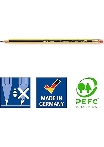 1222BK3DA Noris Silgili Hb Kurşun Kalem 3'lü Blister indirimleri