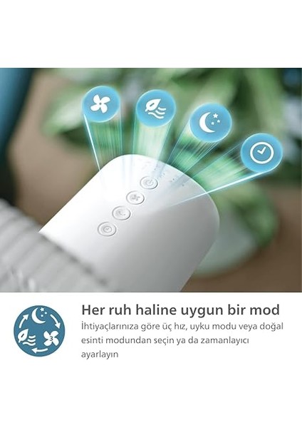 2000 Serisi Vantilatör, Silentwings Teknolojili Güçlü ve Ultra Sessiz, 19 Db., 2'si 1 Arada Masa ve Ayaklı Vantilatör, Ayarlanabilir Eğim ve Salınım, 12 Saat Zamanlayıcı, CX2550/00 indirimleri