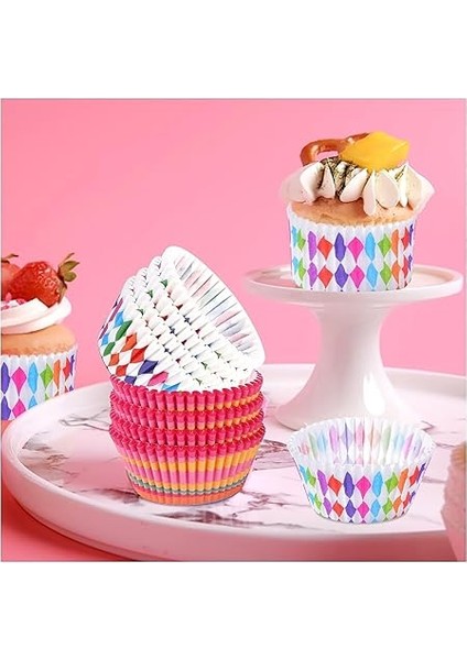 Home 100 Adet Desenli Cupcake Kalıbı,renkli Browni ve Muffin Kabı,kağıdı modelleri