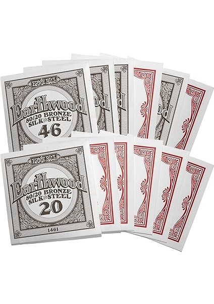 Ball Earthwood Ipek ve Çelik Yumuşak Akustik Gitar Telleri, 12 Telli, 80/20 Bronz, Ölçü 9-46 modelleri