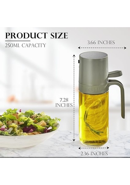 Yemek Pişirmek Için Zeytinyağı Püskürtücüsü - Yemek Pişirmek Için Çok Yönlü Zeytinyağı Sprey Şişesi - 250 Ml/8 Oz Hava Fritözü, Salata, Izgara, Kavurma, Pişirme Temelleri Için Yağ fırsatları