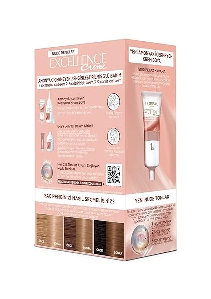 Parıs Excellence Creme Nude Renkler Saç Boyası - 8u Nude Koyu Sarı modelleri